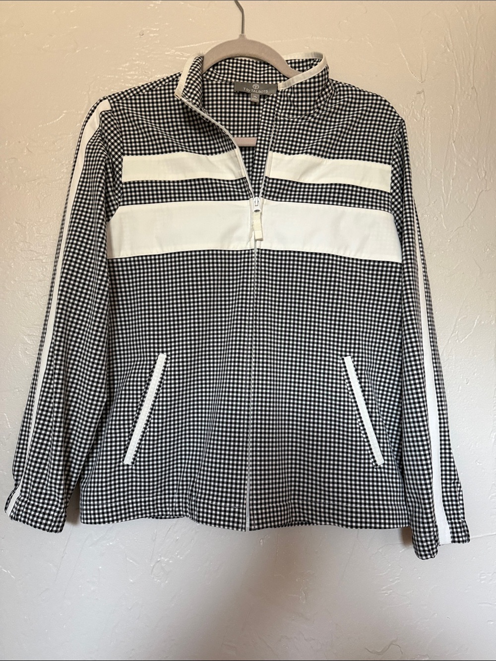 Talbots Lightweight Zip-Front Track Jacket - Black & White Never Worn